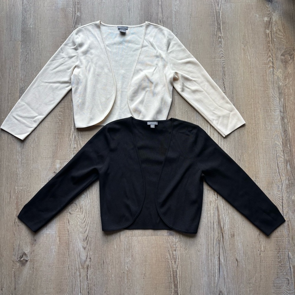 Ann Taylor Cream and Black Women's Shrug Set